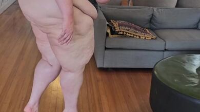 BBW Walking in G-string abs high heels