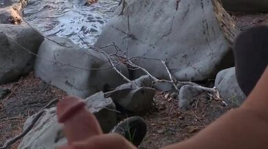 Outdoor Fun By The River With Sexy Brunet, Best Cum Views???? Is This Handjob Paradise? 4K