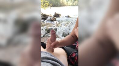 Outdoor Fun By The River With Sexy Brunet, Best Cum Views???? Is This Handjob Paradise? 4K