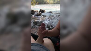 Outdoor Fun By The River With Sexy Brunet, Best Cum Views???? Is This Handjob Paradise? 4K
