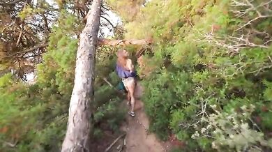 Pov Quick Sex In Woods With Alexa Poshspicy - Big Boobs Blowjob & Cumshot In Forest