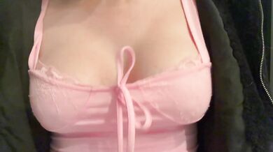 Italian big tits Milf Artemisia Love Walking and showing her big tits boobs