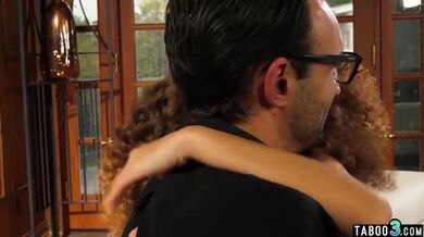 Ebony teen stepdaughter Cecilia Lion provides her black pussy to stepdad porn