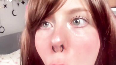 Teen Dva cosplay dildo playing