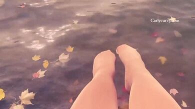 Beautiful water and feet in nylons view in the Autumn!