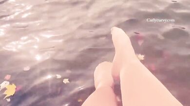 Beautiful water and feet in nylons view in the Autumn!
