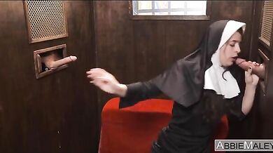 Abbiemaley Nun Gloryhole To Absolve Your Sins Amateur Pussy (Abbie Maley)