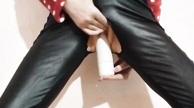 I Love To Screw My Pussy With A Big Toy In Black Stockings