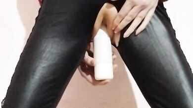 I Love To Screw My Pussy With A Big Toy In Black Stockings