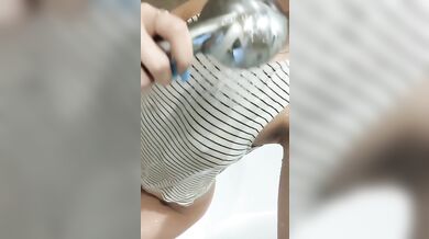 Curvy Girl Soaks Tank Top In Shower