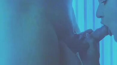 RISKY PUBLIC TAN STUDIO BJ CUMM ON FACE