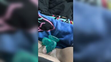 Amateur plays with dildo and vibrator alone in public!!!