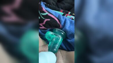 Amateur plays with dildo and vibrator alone in public!!!