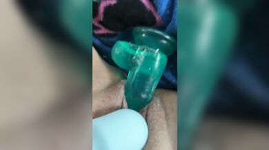 Amateur plays with dildo and vibrator alone in public!!!