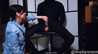 JEAN JACKET WHORE PULLS CUM OUT OF BWC - MASSIVE CUMSHOT AFTER DIRTY TALK EDGING HANDJOB DOMINATION