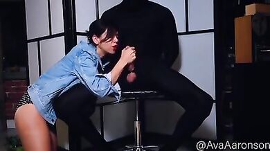 JEAN JACKET WHORE PULLS CUM OUT OF BWC - MASSIVE CUMSHOT AFTER DIRTY TALK EDGING HANDJOB DOMINATION