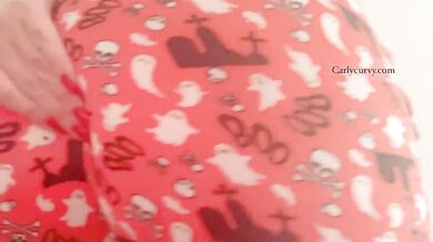 Cute Halloween pj pants tease!