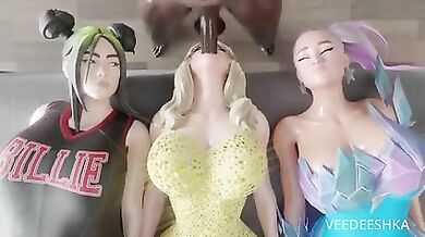 Fornite BILLIE, ARIANA, SABRINA -Blowjob