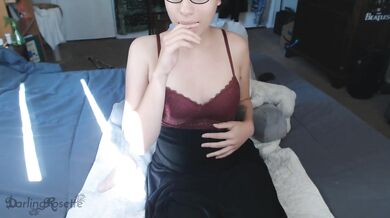 Hairy armpits purple bra upskirt tease (Darling Rosette)