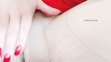 Flashing and pussy play in nylons on my friend’s couch!