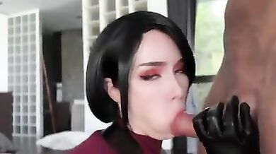 Sweetie Fox Ada Wong From Resident Evil Sucks, Rough Fucks And Swallows