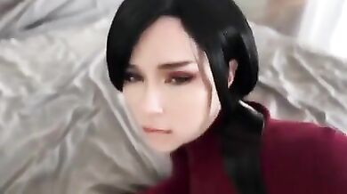 Sweetie Fox Ada Wong From Resident Evil Sucks, Rough Fucks And Swallows