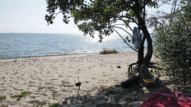 on a public beach jerking off my dick in anticipation of sex