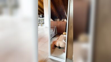 Fucking all over my black dildo ????????