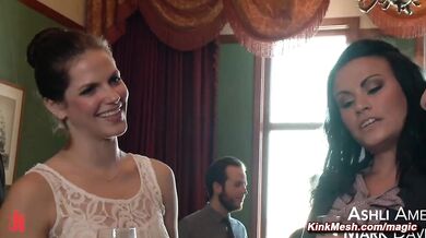 Coworker hard fucks and flogs MILF in bondage