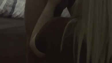 Fitness girl sucks off trainer who cums in her ass