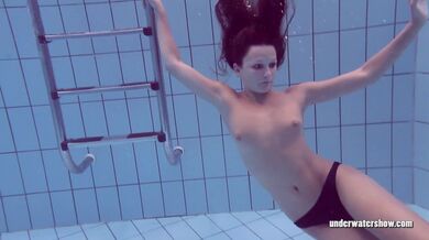 Bushy and surprised underwater teen Gurchenko