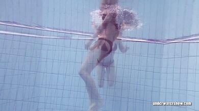 Bushy and surprised underwater teen Gurchenko