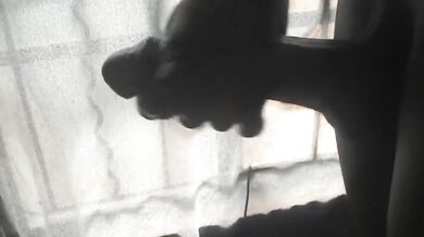 ALMOST SEEN BY A NEIGHBOR WHILE JERKING BY THE WINDOW