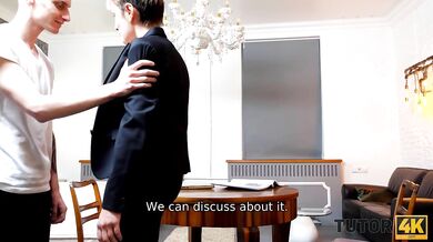 TUTOR4K Guy steals tutors glasses and with ease seduces mature woman