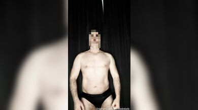 Hot guy in briefs showing off his hard cock