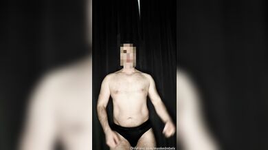 Hot guy in briefs showing off his hard cock