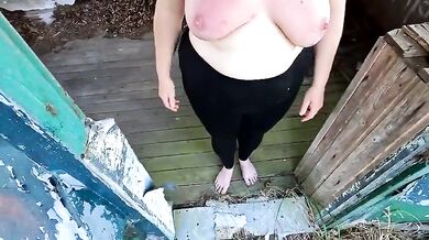 Huge Boobs Slapping Outdoor Training - Public Bdsm Punishment Session