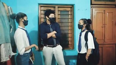 Desi Indian School Friends Preeti And Ishu Hardcore Threesome With Bf Bbc Fucking Hindi Audio