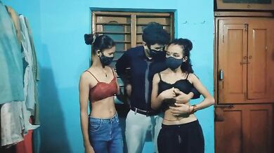Desi Indian School Friends Preeti And Ishu Hardcore Threesome With Bf Bbc Fucking Hindi Audio