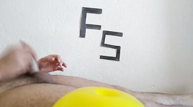I put a condom on my dick and fuck the balloon - sex toys