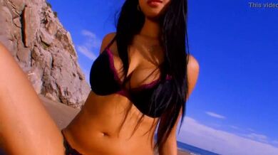 Hot asian Pornstar Sharon Lee at the beach porn