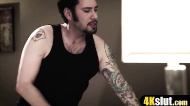 Lets wake up the blonde teen babysitter with a fuck Blowjob