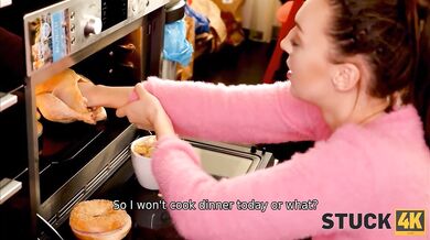 STUCK4K Sex isnt in girls plans still she enjoys it in the kitchen