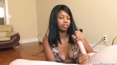 Hot Teen Ebony Handjob Demonstration