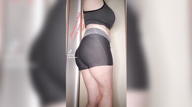 curvy TikTok slut's sports bra is drenched with breastmilk