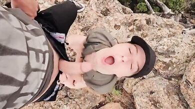 Risky Public Blowjob With Redhead Stepsis - Outdoor Facial Near Ravine