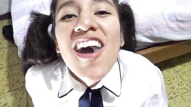 POV A CUMSLUT STUDENT, ROUGHT SLOPPY BLOWJOB AND PLAYING WITH CUM