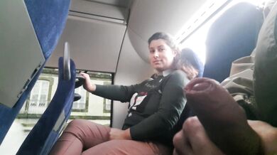 Voyeur Seduces Milf To Suck&Jerk His Dick In Bus