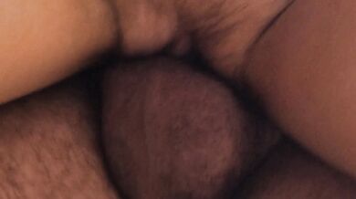 He fucks my tight pussy in doggy style