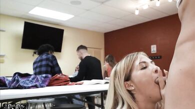 A Student Enjoys Fucking With A Friend At A Lecture - Emma Bugg
